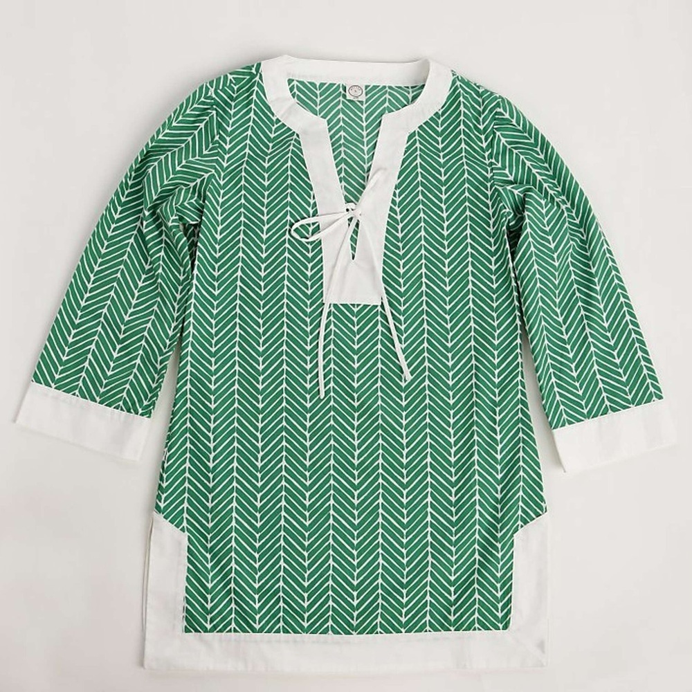 Mott 50 Women's Classic Contrast Tunic green white size medium